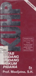 KUHP Kitab Undang-undang Hukum Pidana