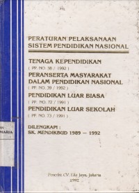 Image of Peraturan Pelaksanaan Sistem Pendidikan Nasional