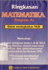 Image of Ringkasan Matematika Program A3 untuk Meningkatkan NEM