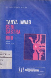 Image of Tanya Jawab Seni Sastra (Tastra) Untuk SLTA