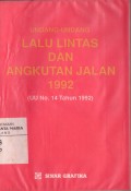 Undang-Undang Lalulintas dan Angkutan Jalan 1992 (UU No.14 Tahun 1992)