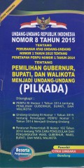 Undang-undang Republik Indonesia Nomor 8 Tahun 2015